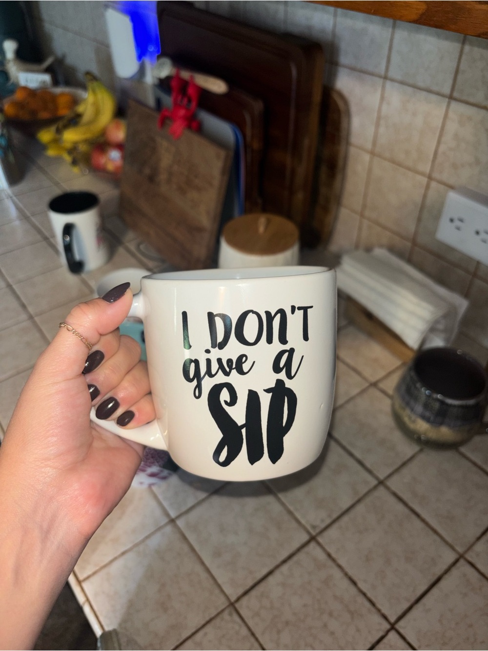 I Don't Give a Sip White Ceramic Mug